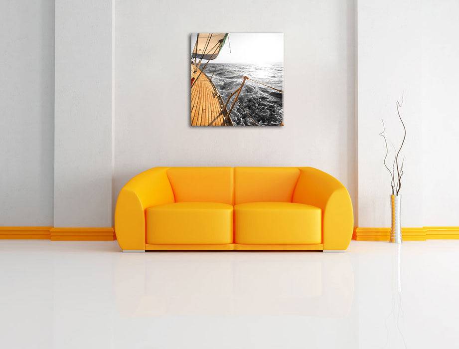 Pixxprint schief liegendes Segelboot, Leinwandbild Räumungsverkauf