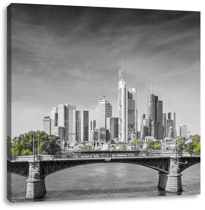 Pixxprint Skyline von Frankfurt am Main, Leinwandbild Kauf eins, bekomm eins gratis