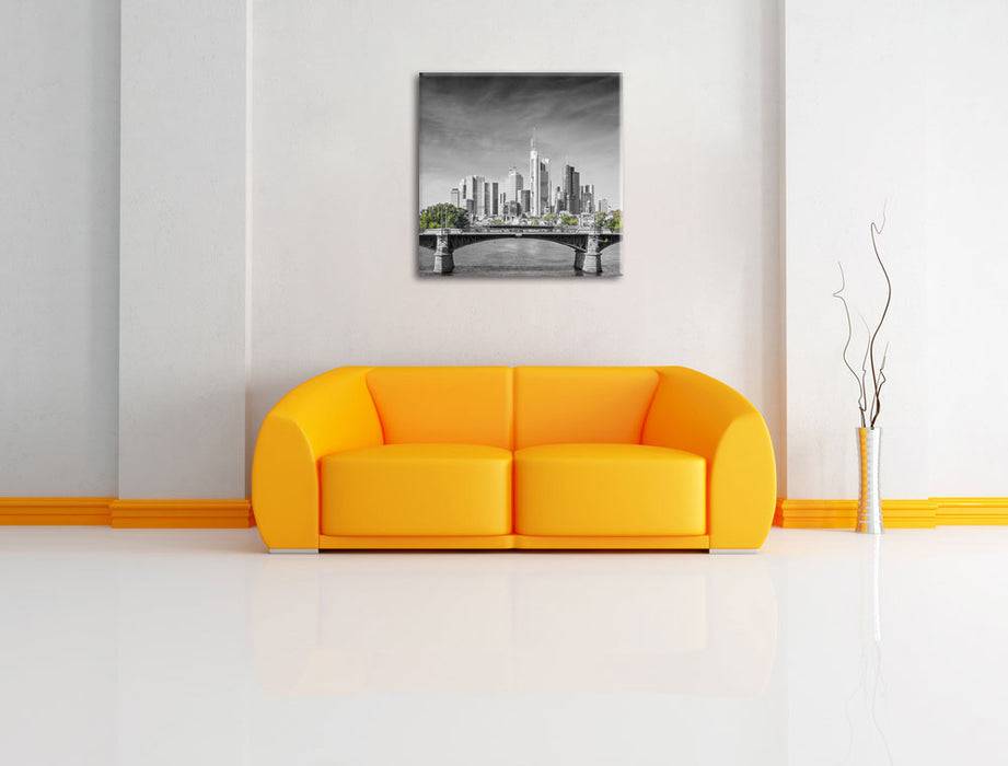 Pixxprint Skyline von Frankfurt am Main, Leinwandbild Kauf eins, bekomm eins gratis