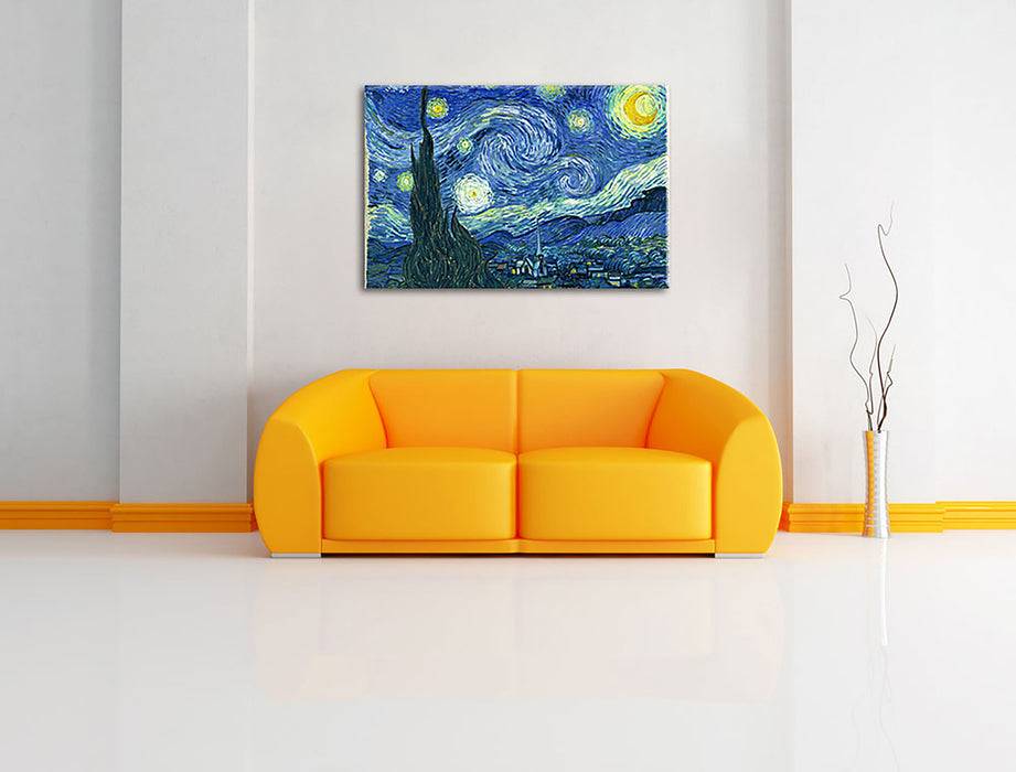 Pixxprint Vincent Van Gogh - Die Sternennacht, Leinwandbild Begrenzte Freigabe
