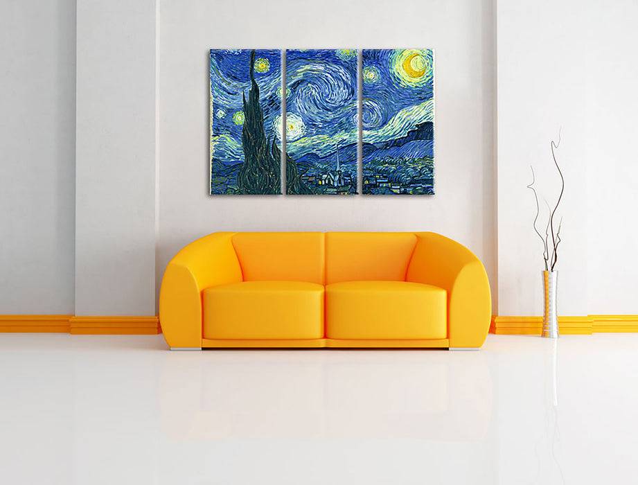 Pixxprint Vincent Van Gogh - Die Sternennacht, Leinwandbild Begrenzte Freigabe