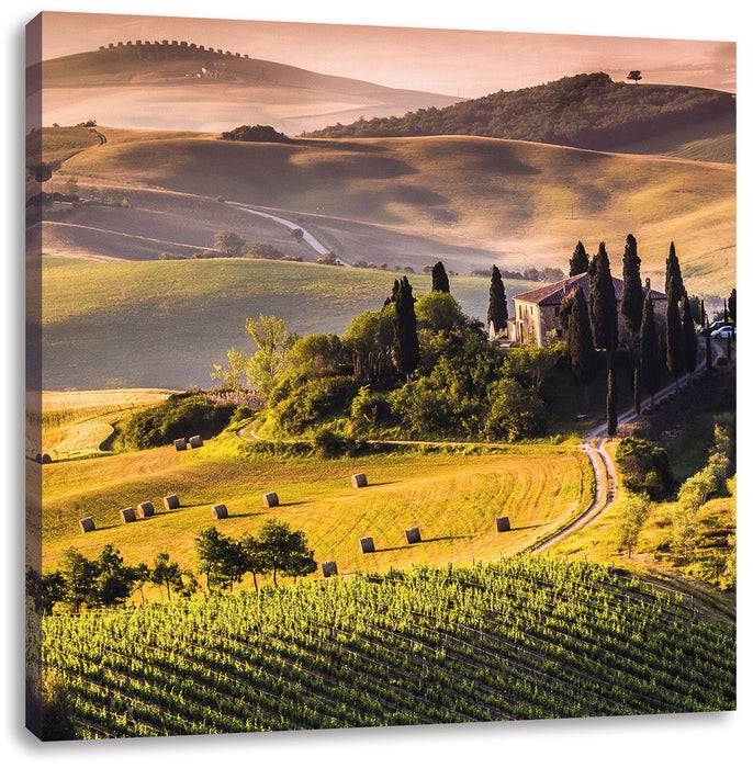 Pixxprint Wunderschöne Toskana Landschaft, Leinwandbild Neueste Stile