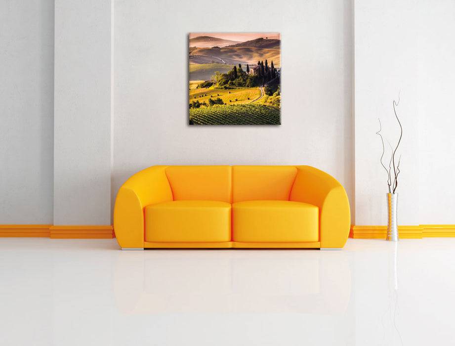 Pixxprint Wunderschöne Toskana Landschaft, Leinwandbild Neueste Stile