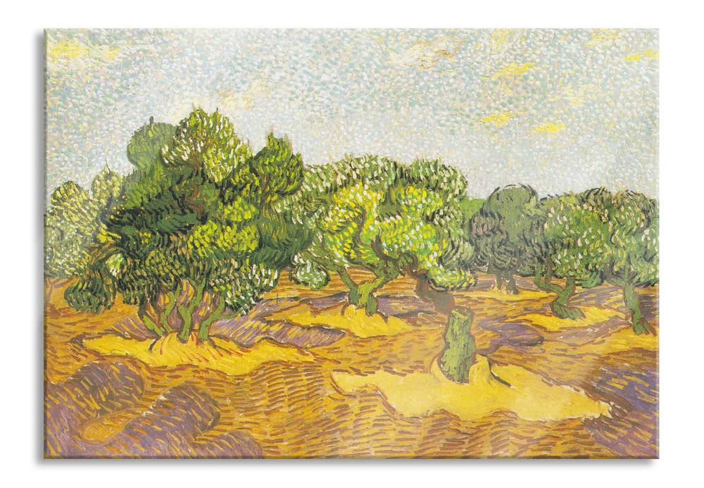 Pixxprint Vincent Van Gogh - Oliven-Bäume II , Glasbild