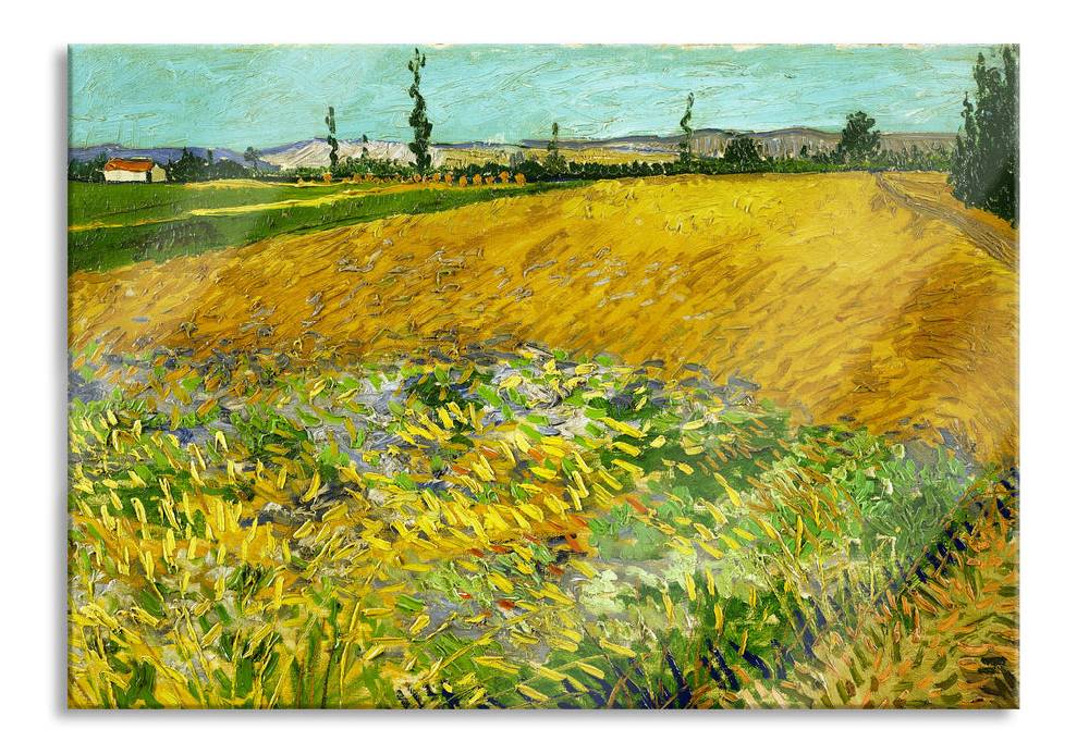 Pixxprint Vincent Van Gogh - Weizenfeld , Glasbild