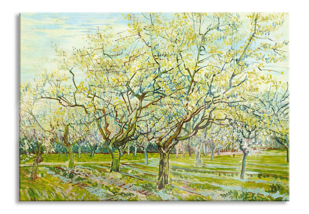 Pixxprint Vincent Van Gogh - Der weiße Obstgarten , Glasbild