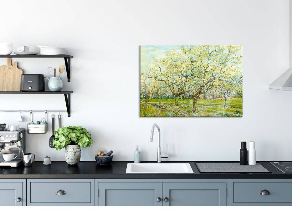 Pixxprint Vincent Van Gogh - Der weiße Obstgarten , Glasbild Clearance-Verkauf