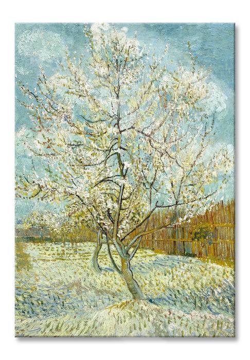 Pixxprint Vincent Van Gogh - Der pinke Pfirsischbaum , Glasbild