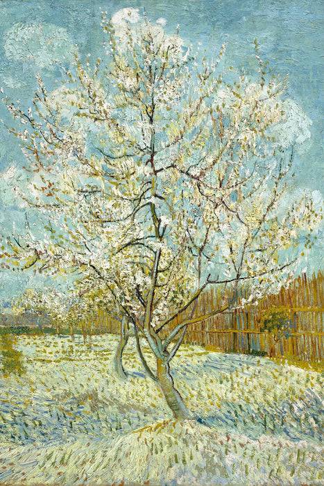 Pixxprint Vincent Van Gogh - Der pinke Pfirsischbaum , Glasbild Kostenloser Versand international