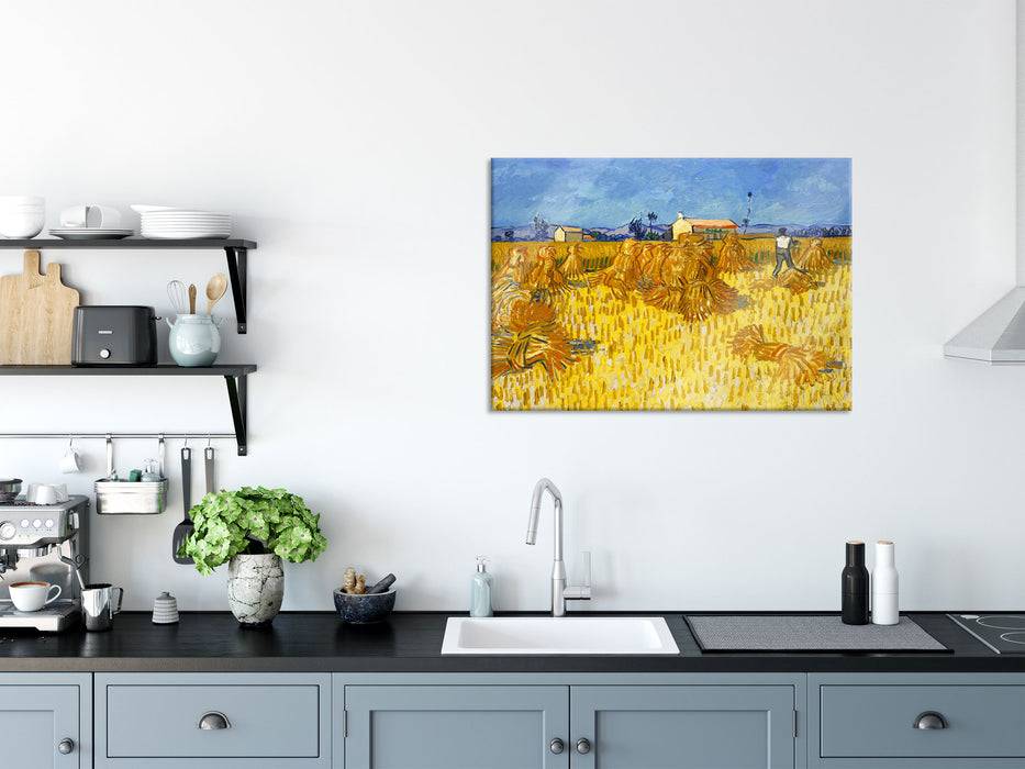 Pixxprint Vincent Van Gogh - Getreide-Ernte in der Provence , Glasbild 50% Rabatt für begrenzte Zeit
