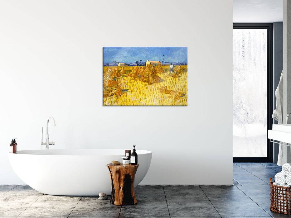 Pixxprint Vincent Van Gogh - Getreide-Ernte in der Provence , Glasbild 50% Rabatt für begrenzte Zeit