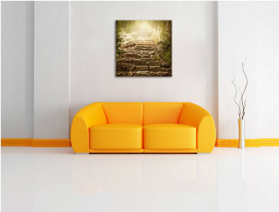 Pixxprint Schöne alte Steintreppe, Leinwandbild Online