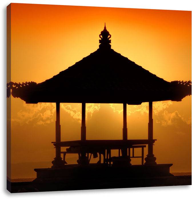 Pixxprint Pagode in Bali im Sonnenuntergang, Leinwandbild Limitierter Zeitrabatt