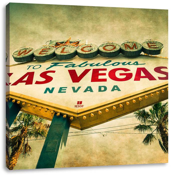 Pixxprint Las Vegas Ortsschild, Leinwandbild Rabatt