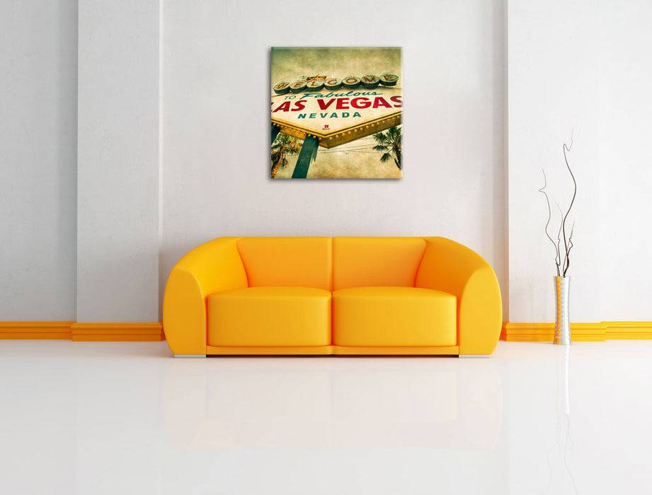 Pixxprint Las Vegas Ortsschild, Leinwandbild Rabatt