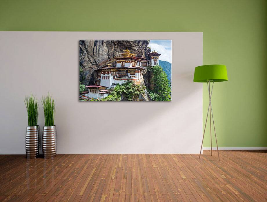 Pixxprint Chinesische Festung im Berg, Leinwandbild Versandkostenfrei