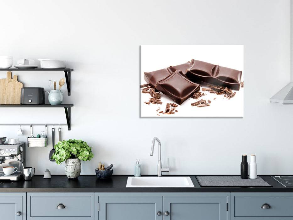 Pixxprint Leckere Tafel Schokolade, Glasbild Saisonschlussverkauf