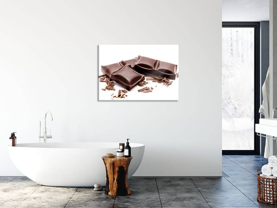 Pixxprint Leckere Tafel Schokolade, Glasbild Saisonschlussverkauf