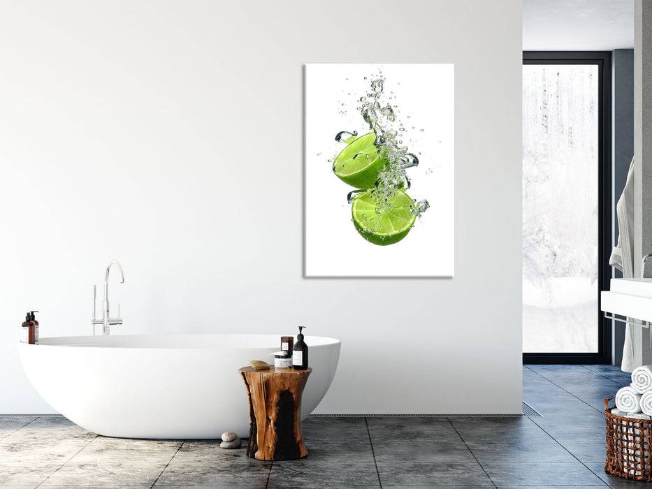 Pixxprint Limette fällt in das Wasser, Glasbild Muttertagsangebot