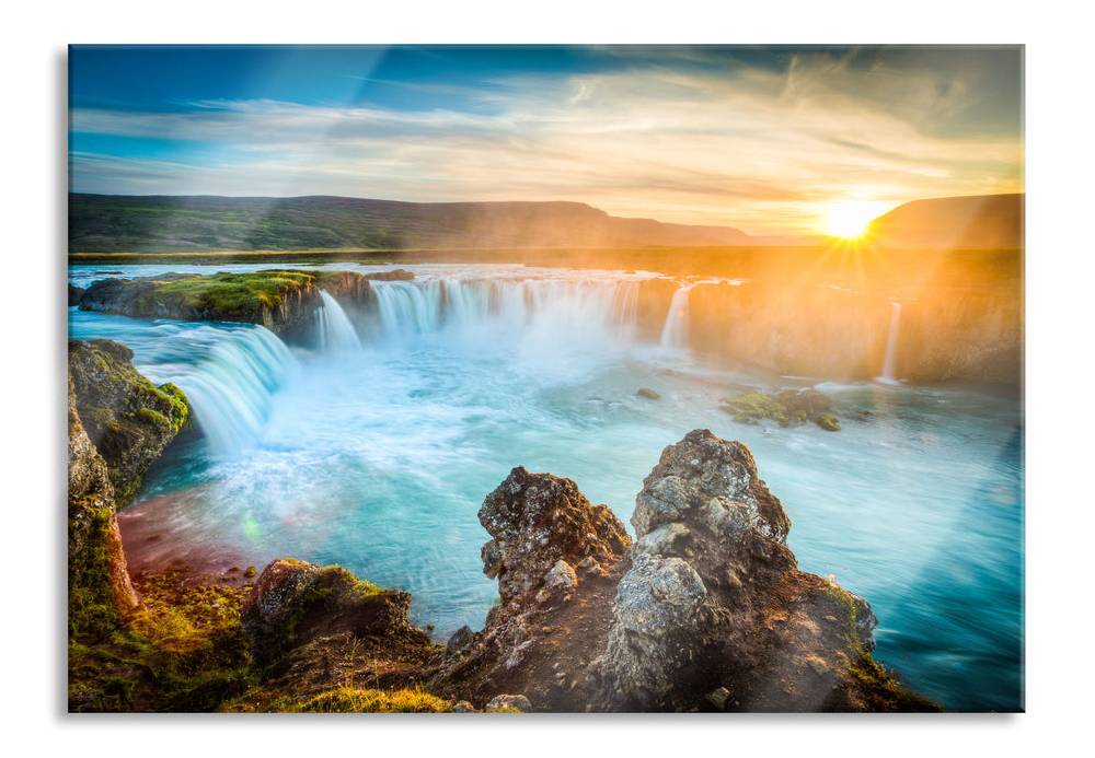 Pixxprint Wasserfall, Glasbild