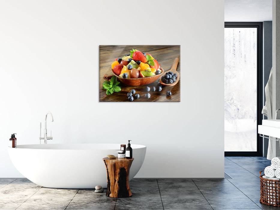 Pixxprint Schale voll mit frischem Obst, Glasbild Online Outlet