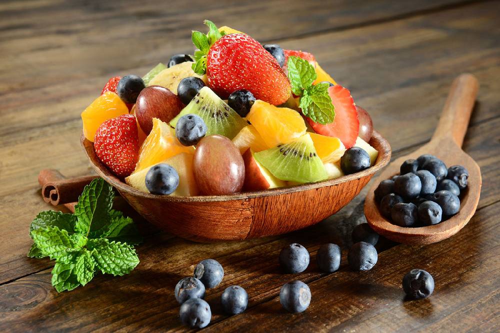 Pixxprint Schale voll mit frischem Obst, Glasbild Online Outlet