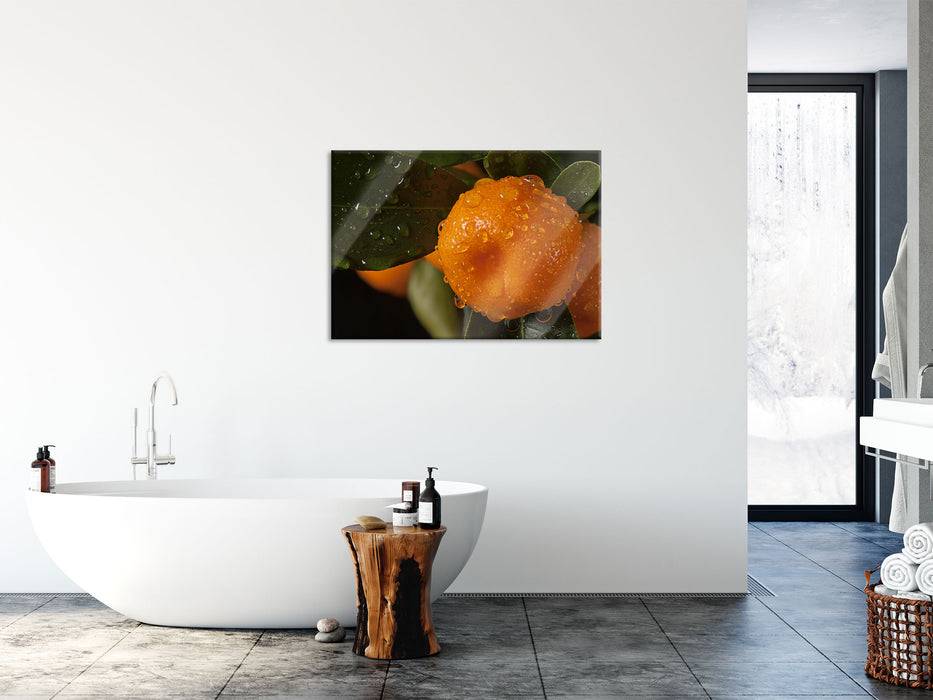 Pixxprint Saftige frische Orange, Glasbild Bestseller