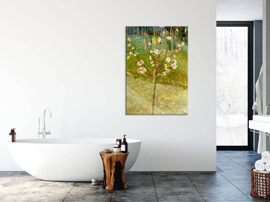 Pixxprint Vincent Van Gogh - Blühender Mandelbaum , Glasbild Saisonale Angebote