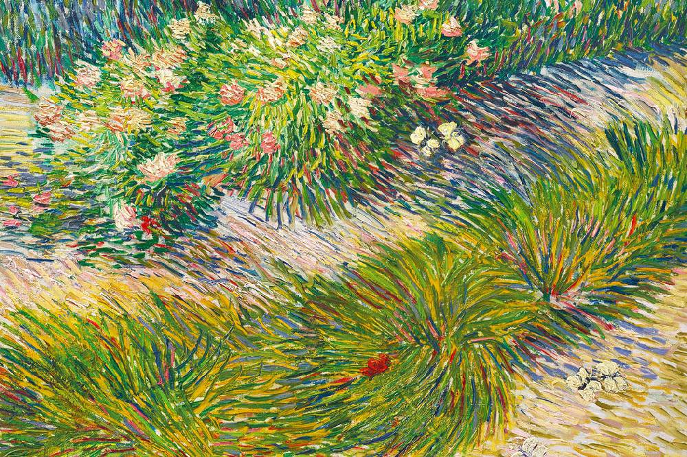 Pixxprint Vincent Van Gogh - Gras und Schmetterlinge , Glasbild Sonderangebote