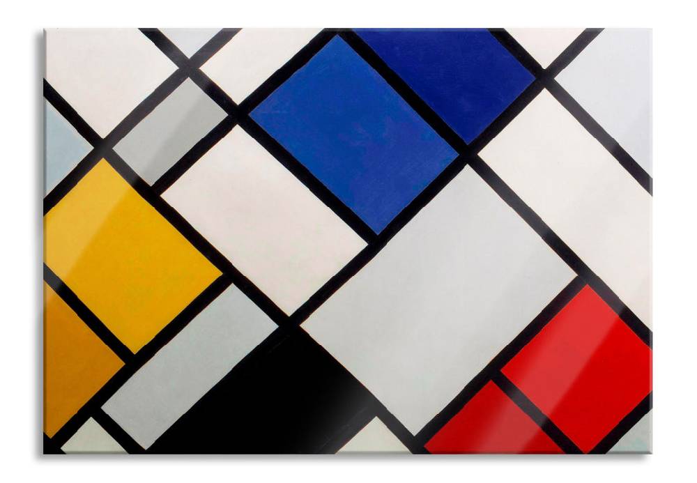 Pixxprint Theo van Doesburg - Kontra Komposition von Dissonanzen, Glasbild