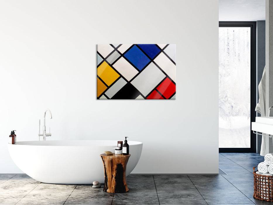 Pixxprint Theo van Doesburg - Kontra Komposition von Dissonanzen, Glasbild Kostenlose Rückgabe