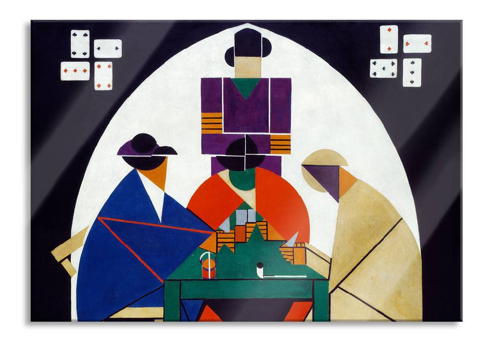 Pixxprint Theo van Doesburg - Kartenspieler, Glasbild
