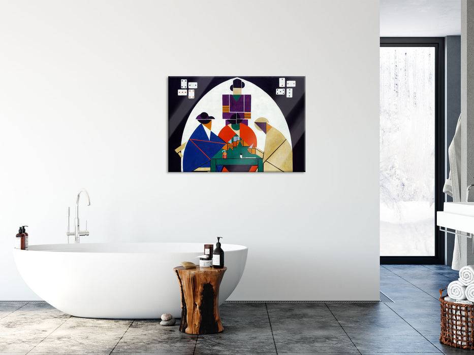 Pixxprint Theo van Doesburg - Kartenspieler, Glasbild Begrenzte Freigabe