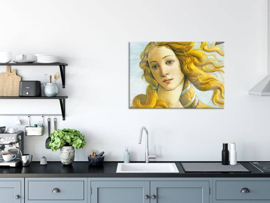 Pixxprint Sandro Botticelli - Die Geburt der Venus Ausschnitt, Glasbild Letzte 2 Tage