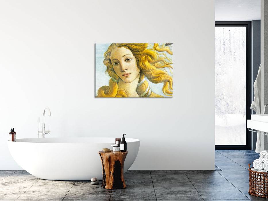 Pixxprint Sandro Botticelli - Die Geburt der Venus Ausschnitt, Glasbild Letzte 2 Tage