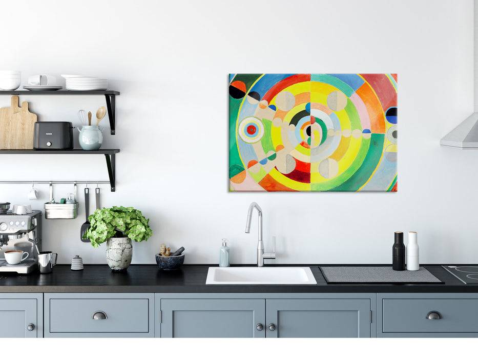 Pixxprint Robert Delaunay - Relief Disques , Glasbild Letzter Tag