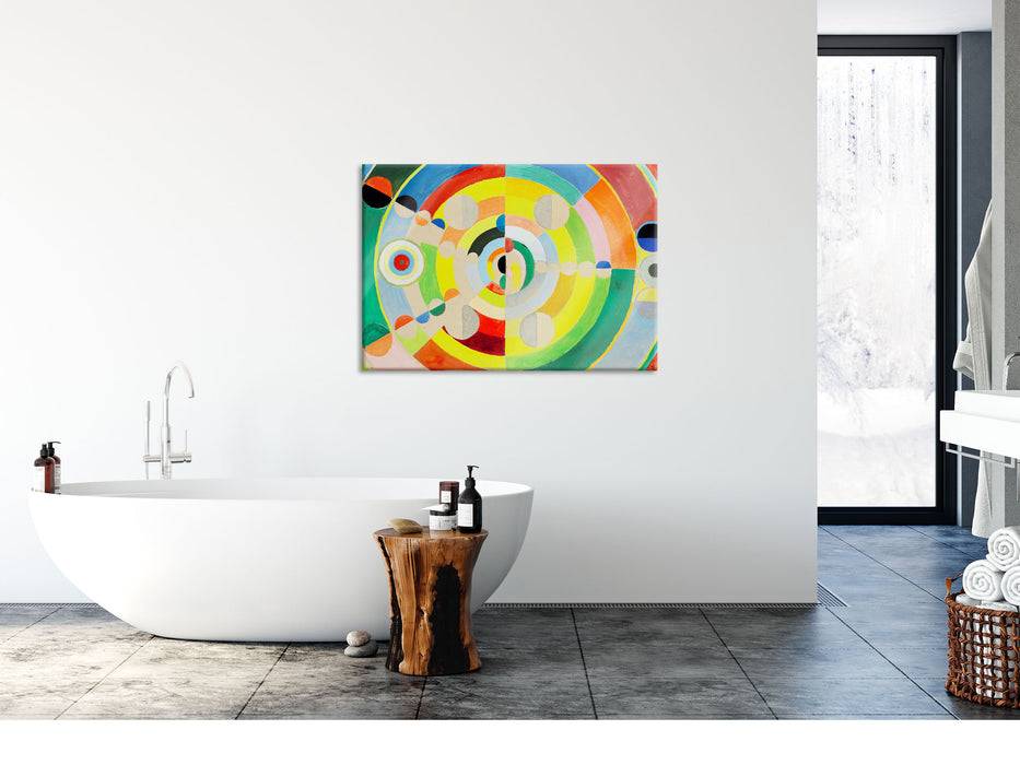 Pixxprint Robert Delaunay - Relief Disques , Glasbild Letzter Tag