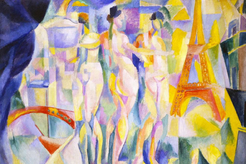 Pixxprint Robert Delaunay - Die Stadt Paris, Glasbild Bis zu 60% Rabatt