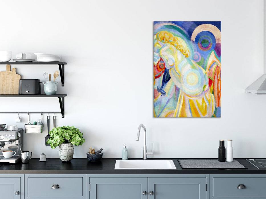 Pixxprint Robert Delaunay - Nackt auf der Toilette , Glasbild Sonderangebot der Fabrik