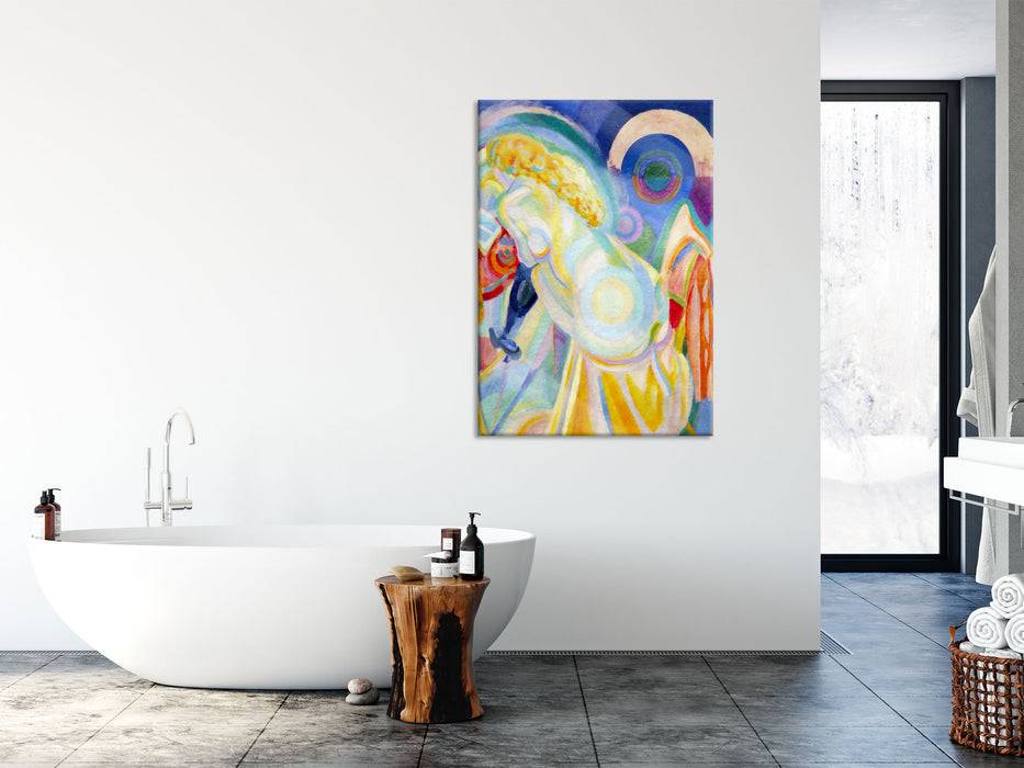 Pixxprint Robert Delaunay - Nackt auf der Toilette , Glasbild Sonderangebot der Fabrik