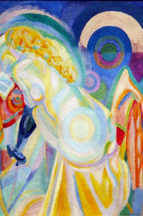 Pixxprint Robert Delaunay - Nackt auf der Toilette , Glasbild Sonderangebot der Fabrik