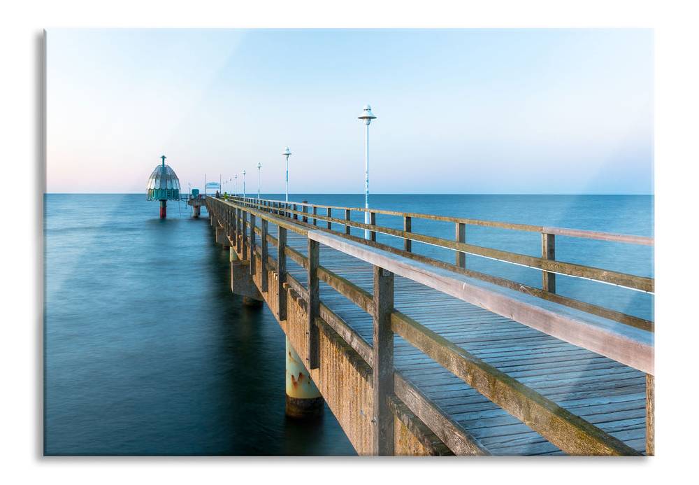 Pixxprint Traumhafter Steg ins Meer, Glasbild Speichern exportieren