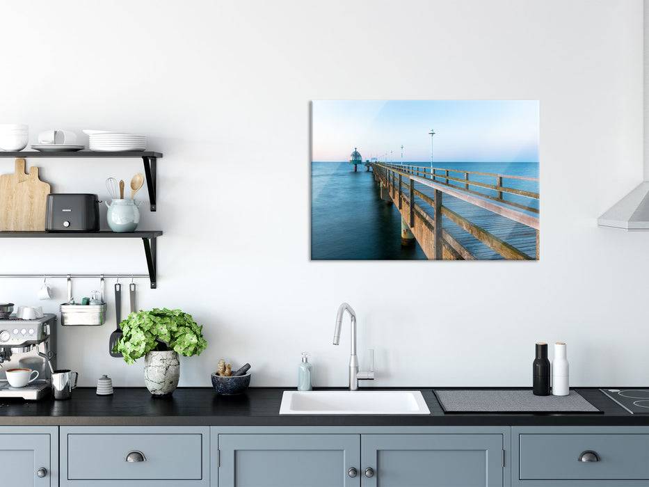 Pixxprint Traumhafter Steg ins Meer, Glasbild Speichern exportieren