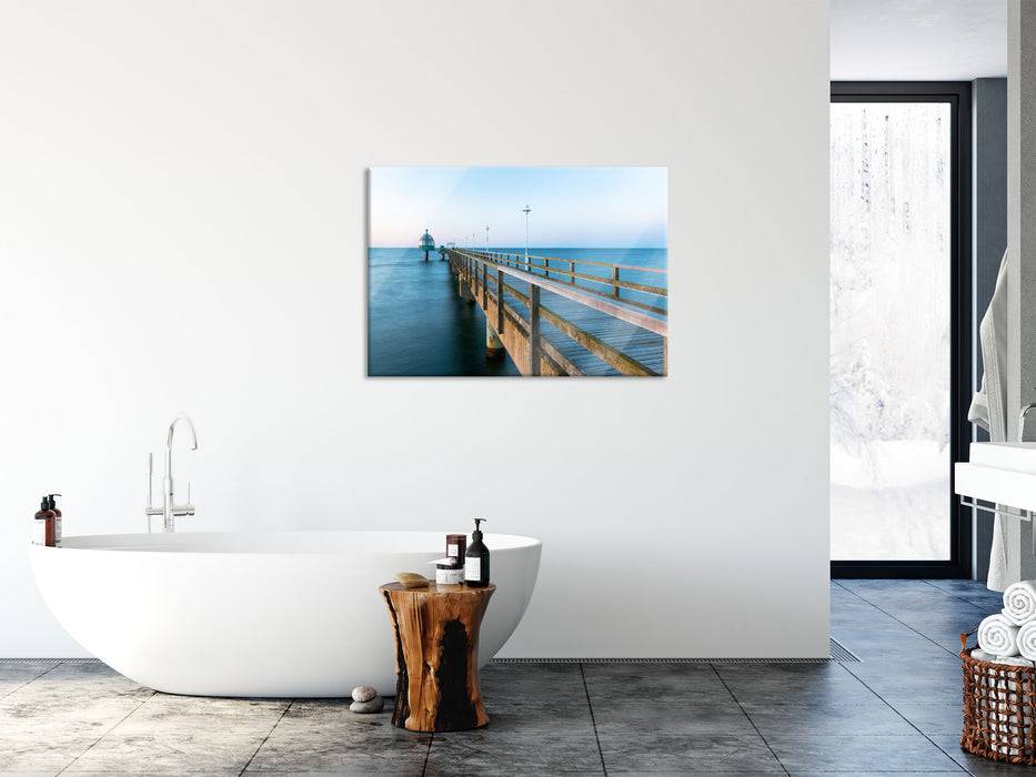 Pixxprint Traumhafter Steg ins Meer, Glasbild Speichern exportieren