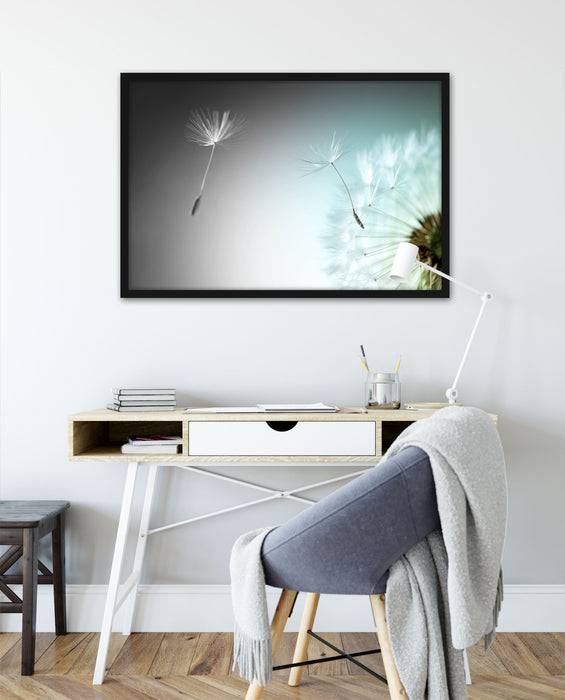 Pixxprint Löwenzahn Pusteblume, Poster mit Bilderrahmen Günstiger Verkauf