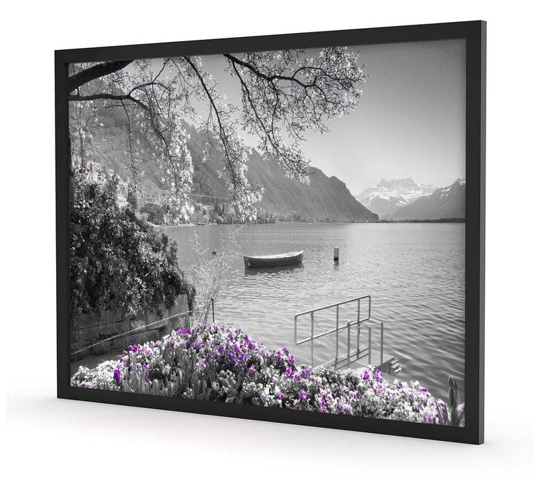 Pixxprint Genfer See im Sonnenschein, Poster mit Bilderrahmen Sonderangebot