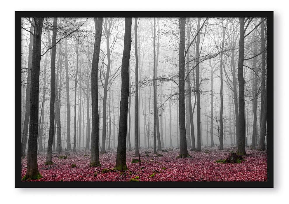 Pixxprint abstrakter Wald, Poster mit Bilderrahmen