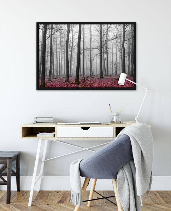 Pixxprint abstrakter Wald, Poster mit Bilderrahmen Flash Sale