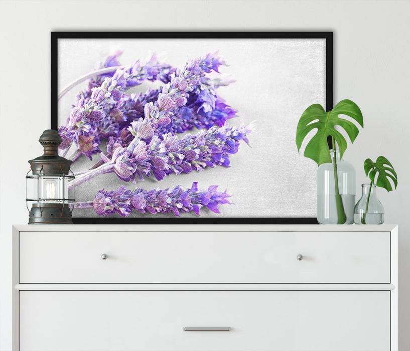 Pixxprint getrockneter Lavendel, Poster mit Bilderrahmen Begrenztes Angebot