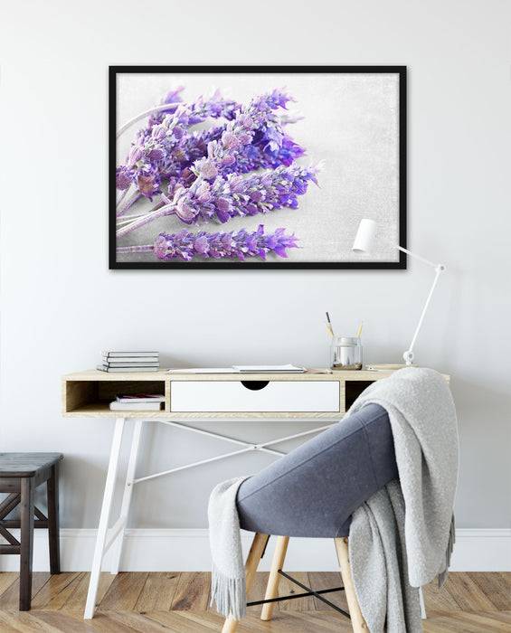 Pixxprint getrockneter Lavendel, Poster mit Bilderrahmen Begrenztes Angebot
